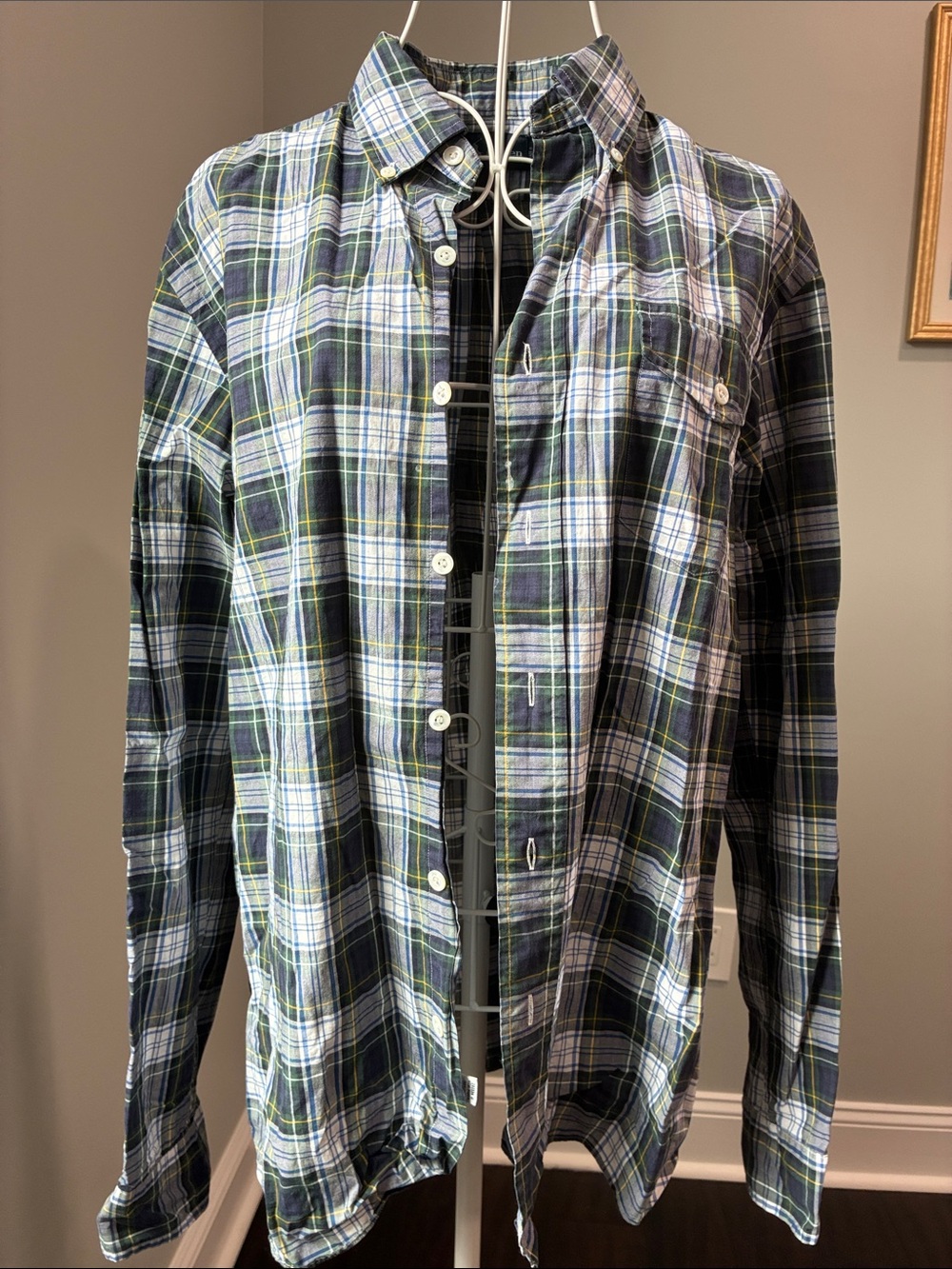 Ralph Lauren Green and Blue Plaid Button-Down Shirt